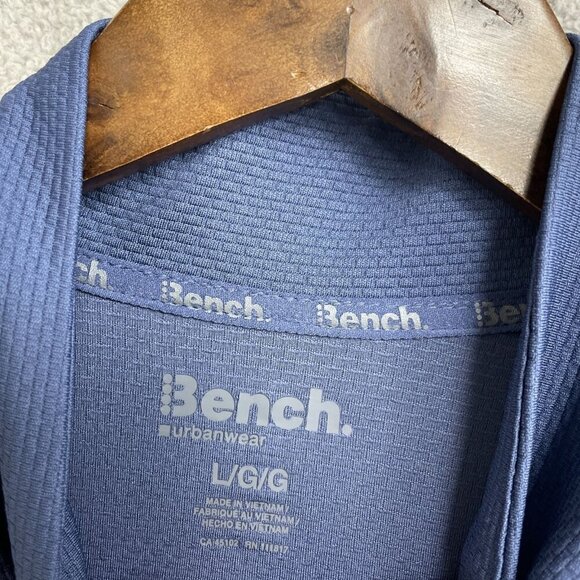 NEW Bench Men's L Blue Full-Zip Mock neck Quick Dry Sweatshirt - Picture 6 of 10